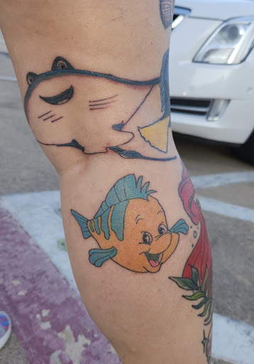Explore leg tattoo idea, creative tattoo ideas in Fort Worth, available at Blindfold Tattoos