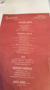 Café Berry à Paris menu