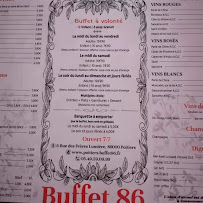 Restaurant de type buffet Buffet 86 à Poitiers (la carte)