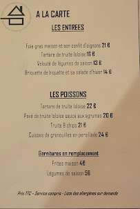 Restaurant La Pointe Noire à Fontaine-de-Vaucluse (le menu)