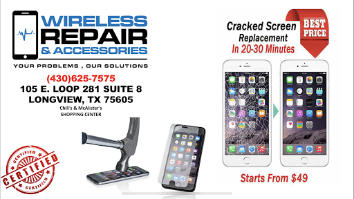Cell Phone Store «WIRELESS CELLPHONE REPAIR AND ACCESSORIES», reviews and photos, 105 E Loop 281 #8, Longview, TX 75605, USA