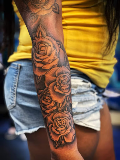 Explore tribal bear tattoo ideas, creative tattoo ideas in Little Rock, available at Blu Flame Ink