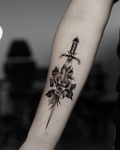 Explore wedding tattoo ideas, creative tattoo ideas in Montgomery, available at Flying Eye Tattoo Studio