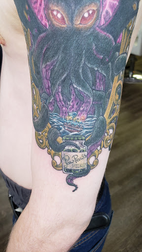 Explore men back tattoo idea, creative tattoo ideas in Lawrenceville, available at Steele Ink Studios Body Art