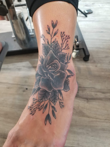 Explore trapezius tattoo ideas, creative tattoo ideas in Dayton, available at Aisle 9 Tattoo