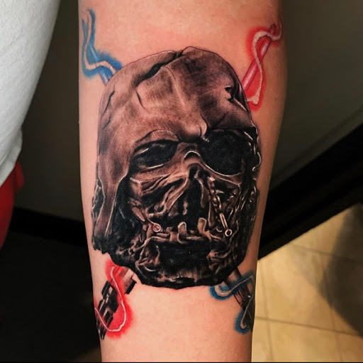 Explore animal skull tattoo ideas, creative tattoo ideas in Odessa, available at Black Cat Tattoo Company