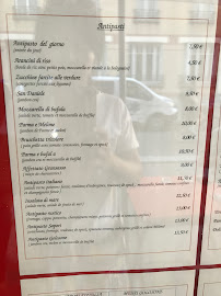 Sapori D'Italia à Paris menu