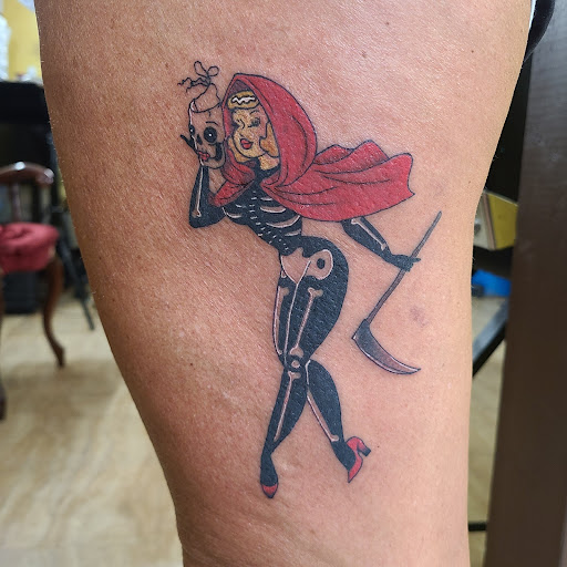 Explore viking head tattoo ideas, creative tattoo ideas in Seymour, available at Popseys Electric Tattooing Co.