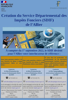 Service Départemental des Impôts Fonciers (SDIF) de l’Allier à Cusset