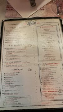 Benso 215 à Rome menu