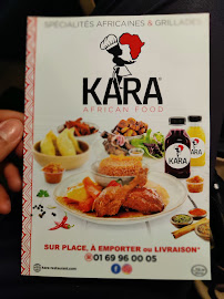 Restaurant de spécialités d'Afrique de l'Ouest KARA Restaurant à Ris-Orangis (le menu)