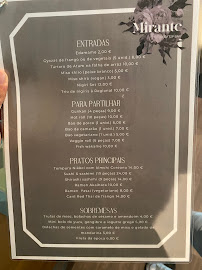 Mirante Rooftop Bar à Ponta Delgada carte