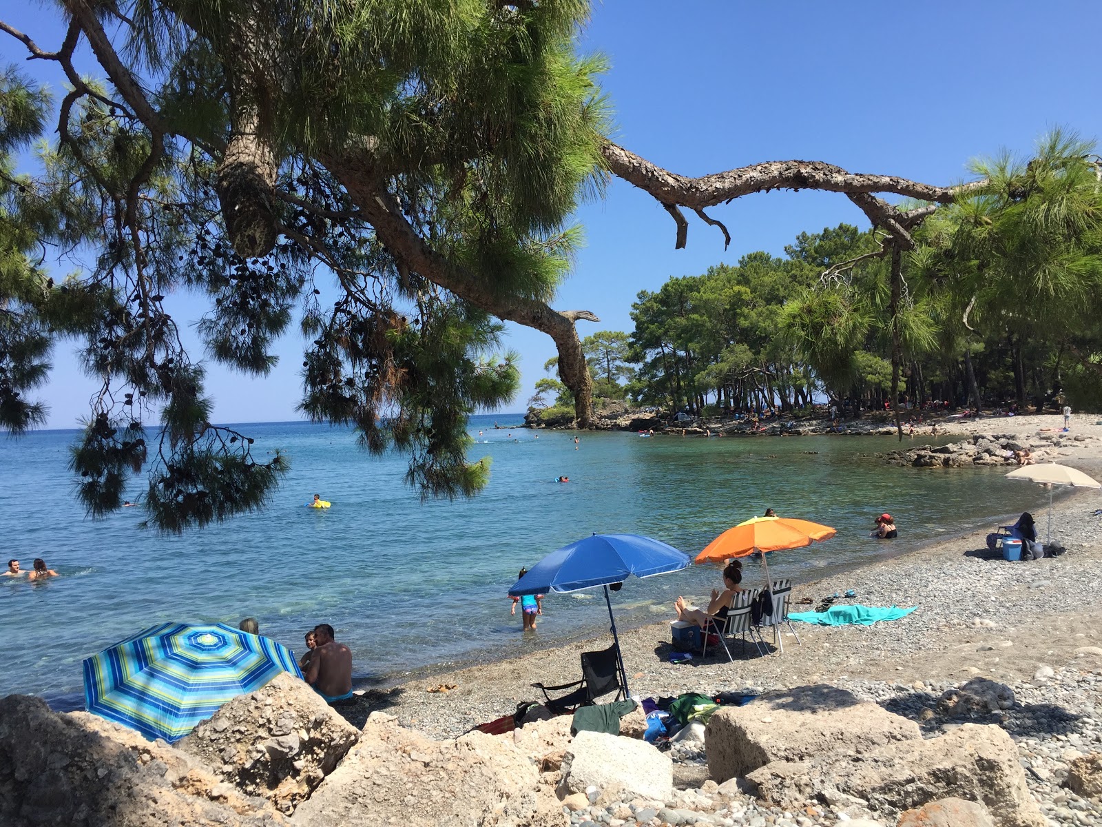Foto von Phaselis Liman Kalintilari Beach und die siedlung
