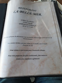 Restaurant Restaurant La Belle Mer Cancale à Cancale (le menu)