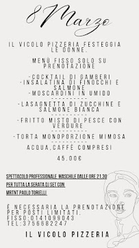 Menu / carte de Il Vicolo Pizzeria à Santo Stefano Belbo