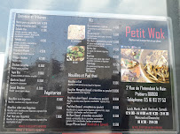 Restaurant asiatique Petit Wok à Poitiers (le menu)