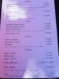 Menu du Bar Trattoria Monte Danda à Fielis