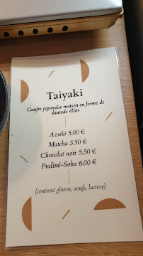 TOMO à Paris menu