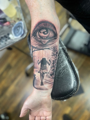 Explore cover up foot tattoo ideas, creative tattoo ideas in Huntington, available at Golden Dagger Tattoos and Piercings