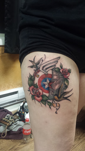 Explore courage the cowardly dog tattoo ideas, creative tattoo ideas in Southampton, available at Serenity Body Arts