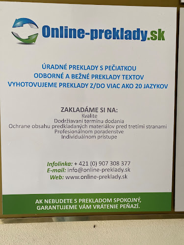Úradné preklady Online-preklady.sk Otváracie hodiny