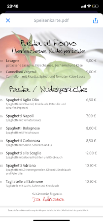 Restaurant Ristorante Pizzeria Da Adriana à Neunkirchen (la carte)