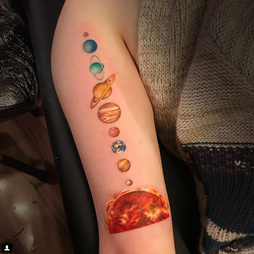 Explore pink tattoo ideas, creative tattoo ideas in Oakland Gardens, available at Art House Collective