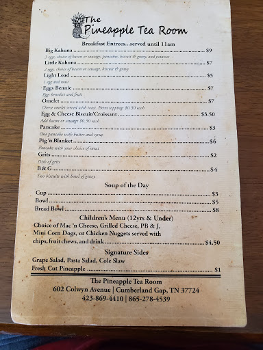 Restaurant «The Pineapple Tea Room & Coffee Shoppe», reviews and photos, 604 Colwyn St, Cumberland Gap, TN 37724, USA