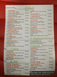 Menu du Lucariello Pizzeria Friggitoria à Portici