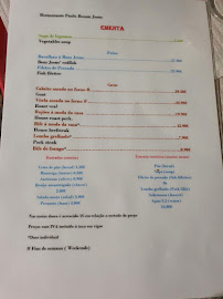 Menu du Restaurante O Paulo à Braga