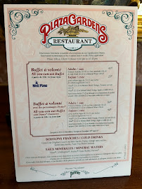 Plaza Gardens Restaurant à Chessy carte