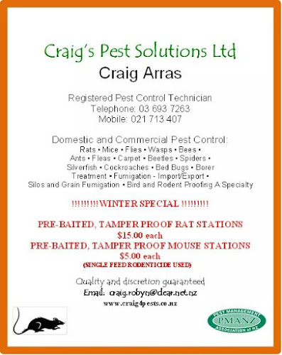Craig's Pest Solutions Ltd - Hokitika