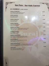 Suraj Restaurant indien pakistanais à Nantes carte