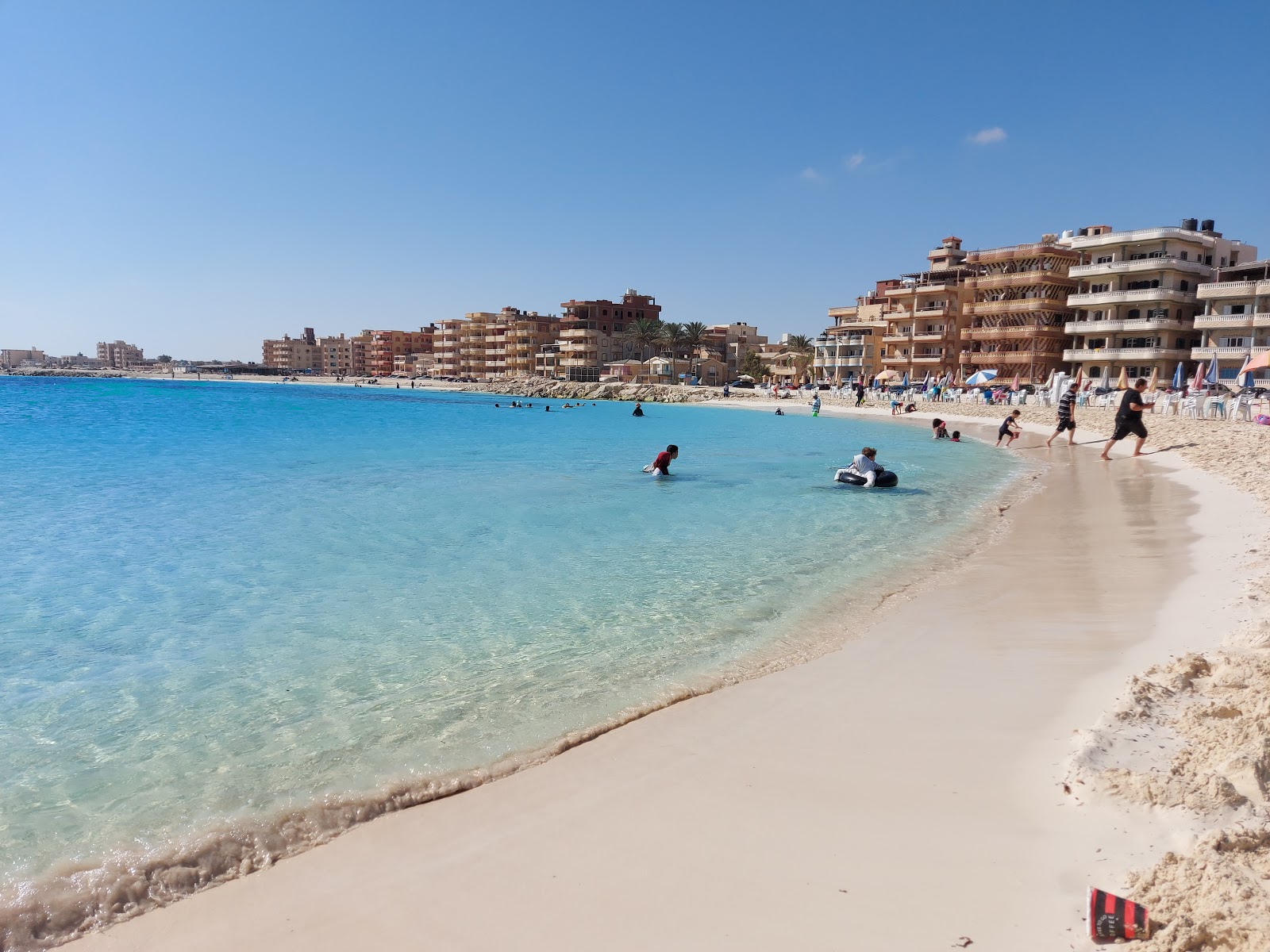 Fotografija Blue beach Matrouh z turkizna čista voda površino