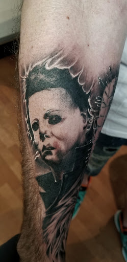 Explore men's dark tattoo ideas, creative tattoo ideas in Bronx, available at Tattoo Society Studio