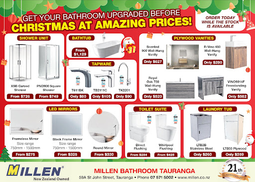 Millen Bathroom Tauranga - Bathroom Supply Store in Tauranga