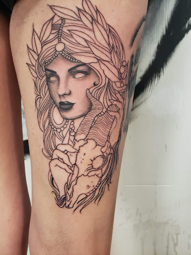 Explore sunflower tattoo idea, creative tattoo ideas in Decatur, available at Exclusive Ink Tattoos & Body Piercings 22nd & Wood