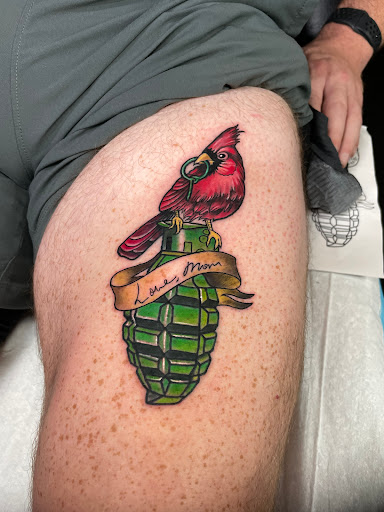 Explore men's memorial tattoo ideas, creative tattoo ideas in Kissimmee, available at Fallen Heroes Tattoo & Piercing (Florida)