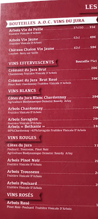 Restaurant français Café Restaurant de l'Abbaye à Baume-les-Messieurs (le menu)
