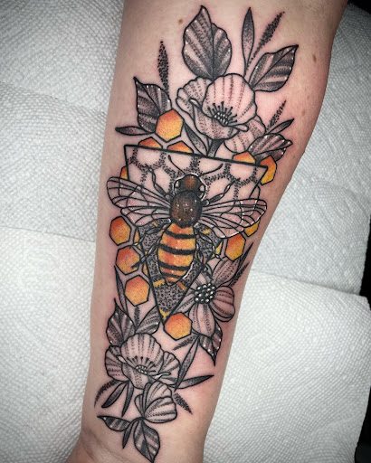 Explore alchemy tattoo ideas, creative tattoo ideas in Lakeview, available at Backwoods Tattoo Studio