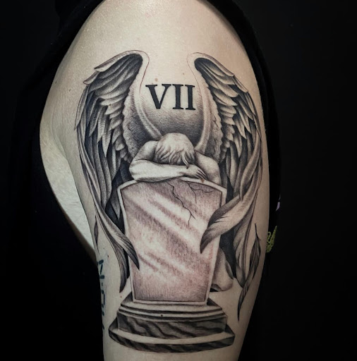 Explore filler tattoo background ideas, creative tattoo ideas in Goose Creek, available at Red Kirin Tattoo