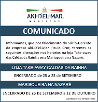 Restaurant de fruits de mer Aki-d'el-Mar Marisqueira à Nazaré (le menu)