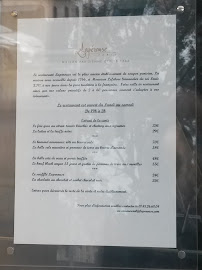 Lapérouse à Paris menu