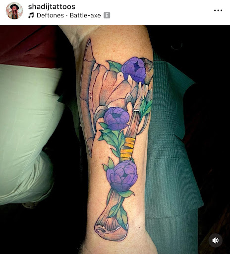 Explore dog bone tattoo ideas, creative tattoo ideas in Roanoke, available at Saint Cecilias Art Studio