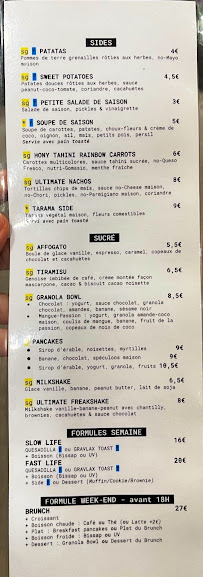 Restaurant végétalien Aujourd’hui Demain à Paris - menu / carte