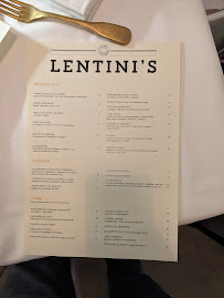 Carte du Ristorante Lentini's à Turin