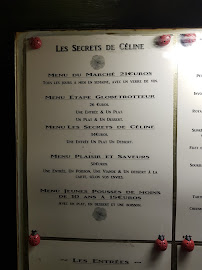 Menu / carte de Les Secrets de Celine à Lézan