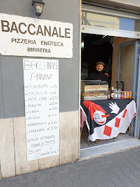Menu / carte de Baccanale à Viareggio