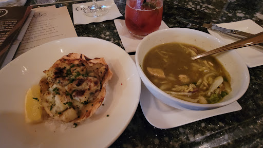 Baked Bay Scallops, Chicken Pozole Soup, and Bloody Mary