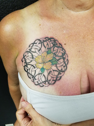 Explore hood neck tattoo ideas, creative tattoo ideas in Hilo, available at Pacific Island Ink